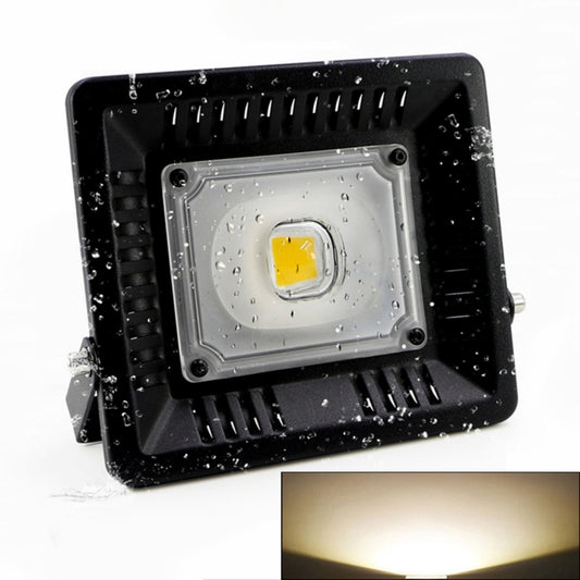 Black LED floodlight with square metal housing and integrated COB LED module