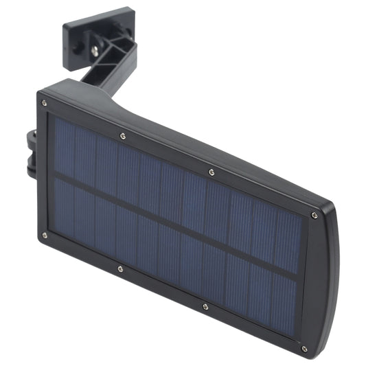 Solar wall light with motion sensor, black solar panel and mounting bracket