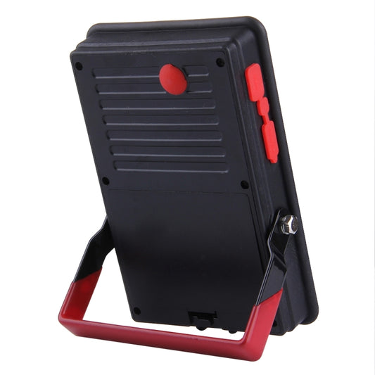 Black LED emergency light rear panel with red switch and mounting clip