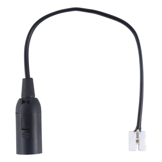 Black E14 lamp socket holder with cord and white two-pin plug