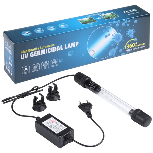 UV germicidal lamp kit with tube, EU power adapter, and mounting suction cups