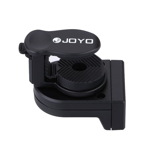 Black JOYO clip-on tuner with LCD and clamp for instrument headstock