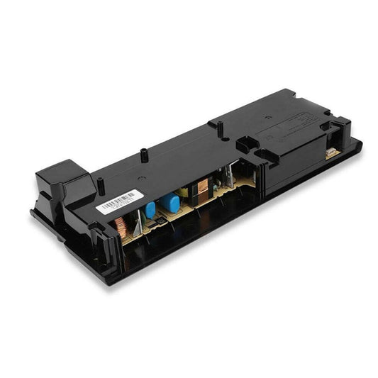 Replacement power supply unit for PS4 Pro, internal circuit and connector ports, black