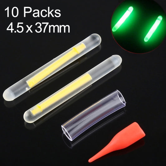 Glow fishing light stick pack with two yellow tubes and clear end caps