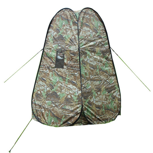 Camouflage clothes changing bath tent with arched top and two-door split seams