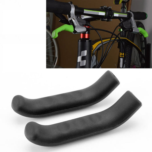 Black silicone bicycle brake protection covers on bike brake lever area