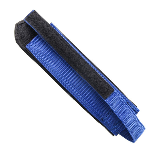 Blue anti-slip bicycle pedal strap with wide black inner lining