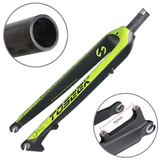 Green full-carbon mountain bike front fork for 29-inch wheels, disc brake, 435mm