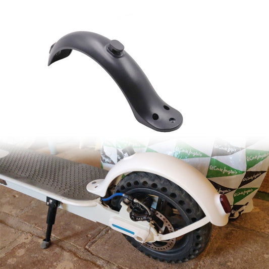 Rear wheel fender with hook, black, attached to electric scooter rear wheel
