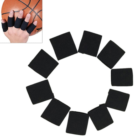 Black elastic finger support guards, square pads for multiple fingers