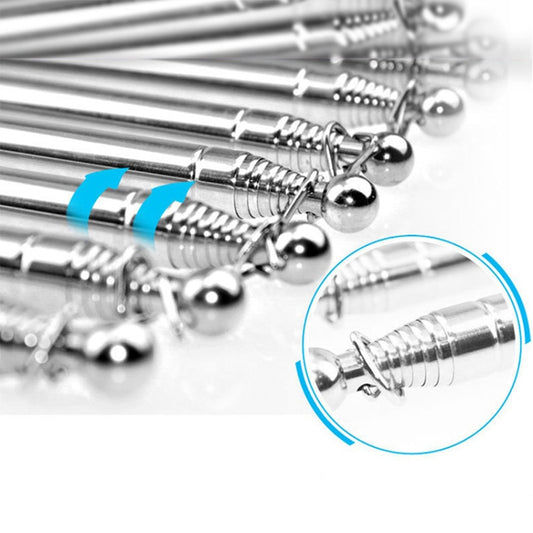 Stainless steel telescopic pointer with coiled spring and ball tip detail