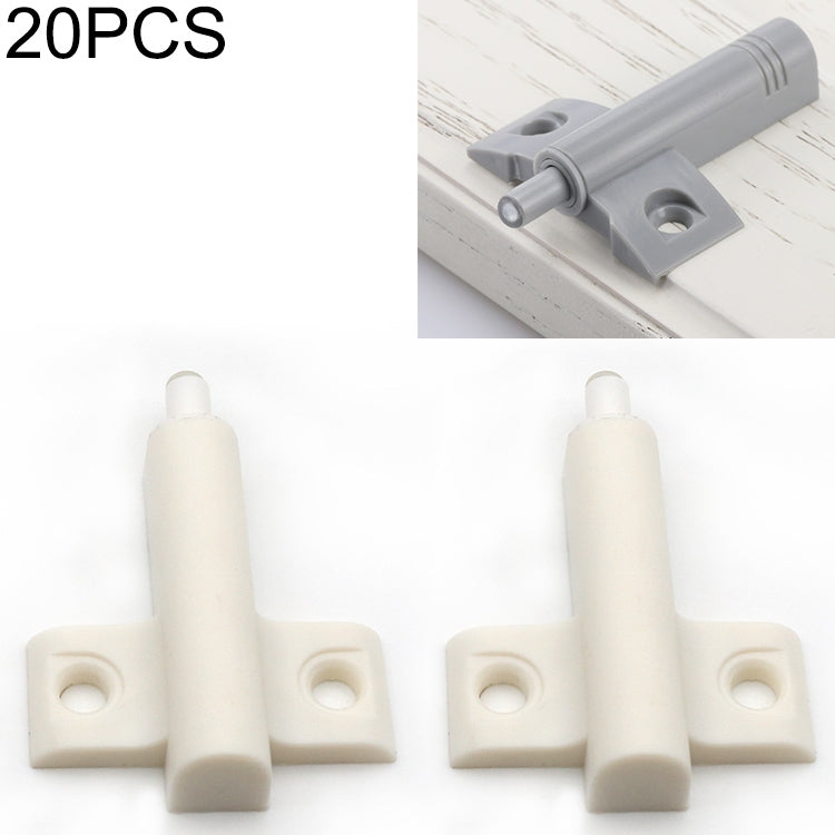 White aircraft-style cabinet door back buffer dampers, 20-piece set, four pieces shown