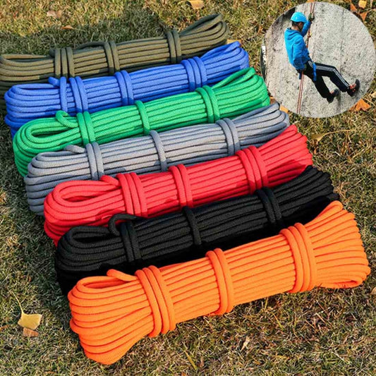 Multicolor auxiliary safety rope bundle, coiled with stacked elastic cords