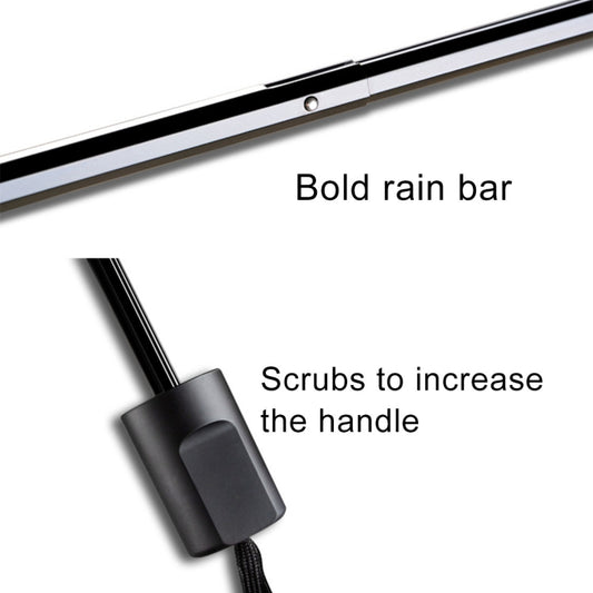 Umbrella rain bar and black grip piece along the canopy support bar