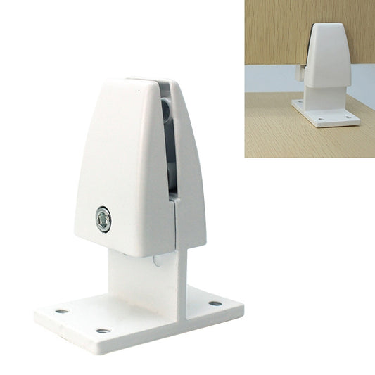 White T-shaped desktop screen fixing clip with base plate and screw