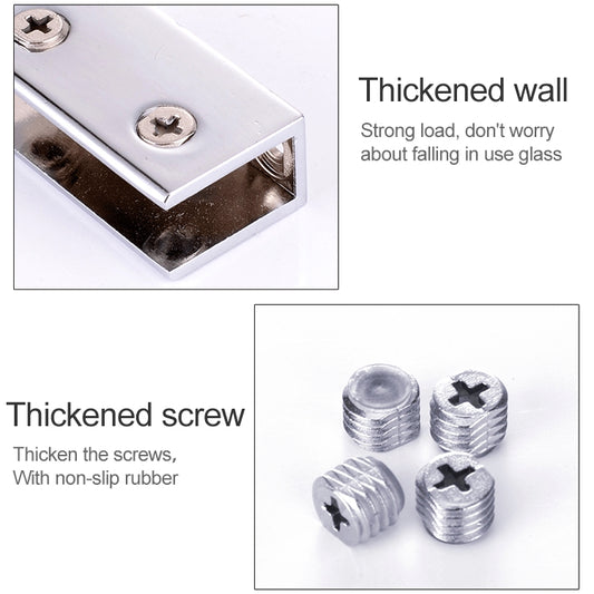 Glass fixing clamp with thickened screw and zinc alloy body for 12mm cylindrical glass