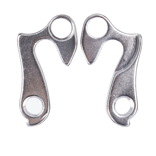 2-pack rear derailleur tail hook plates, silver alloy, code 014