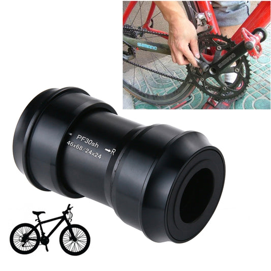 Black PF30 press-fit bottom bracket bearing cups, 46x68 x24, with sleeve