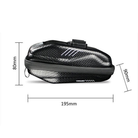Compact black carbon-texture zip handlebar phone pouch with mounting strap