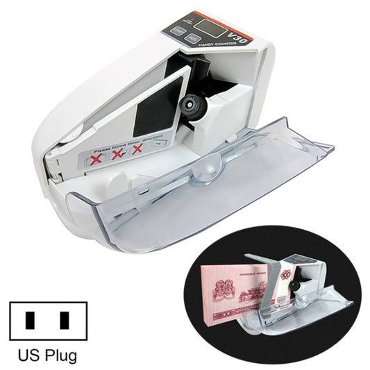 Portable paper money counter with open counting chute and rubber wheel