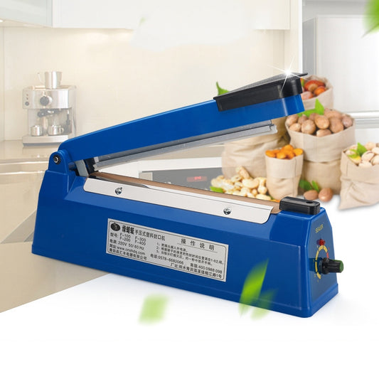 200mm heat sealing impulse sealer machine with blue plastic body and sealing bar