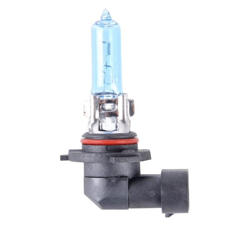 Car halogen headlight bulb with clear glass capsule and black socket base