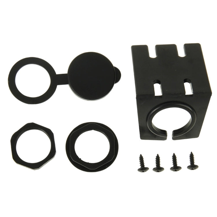 Black flush-mount accessories: cap, rings, bracket, and mounting screws set