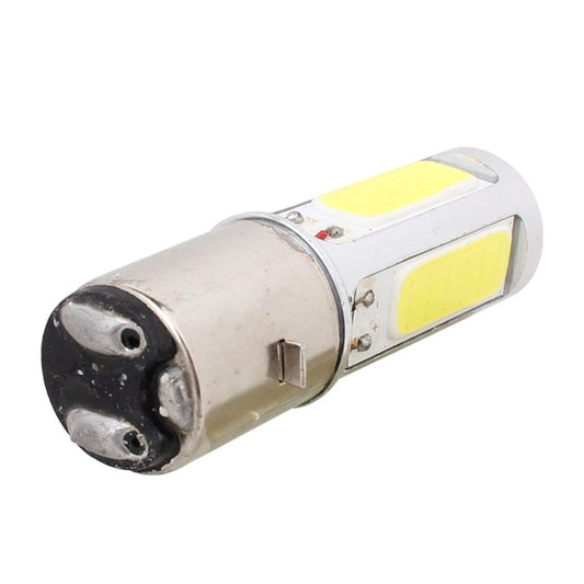 LED motorcycle brake lamp bulb with metal base and two yellow COB LED panels