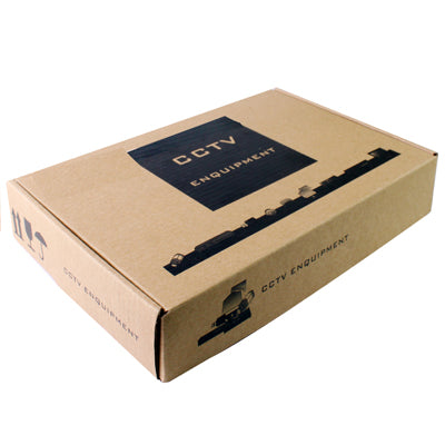 CCTV equipment packaging box with CCTN label and cardboard shipping cutout