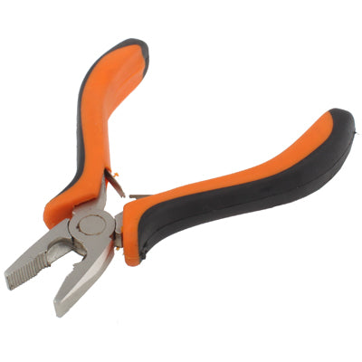 4.5-inch mini diagonal plier with orange-and-black handles and metal cutting jaws