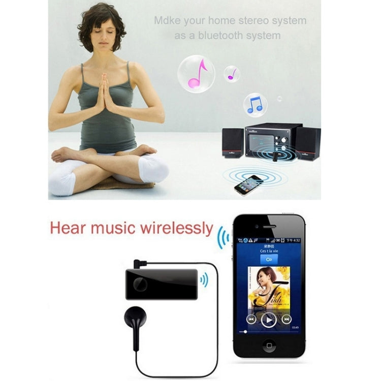 Bluetooth music mic receiver connected to a smartphone with audio playback icons