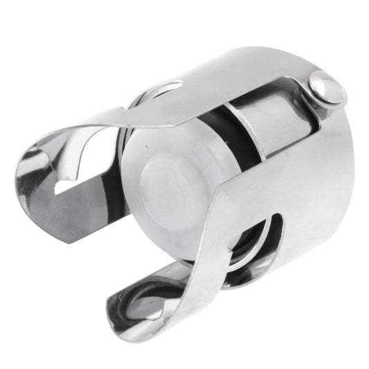 Stainless steel stopper with side lever and circular clamp opening, black seal