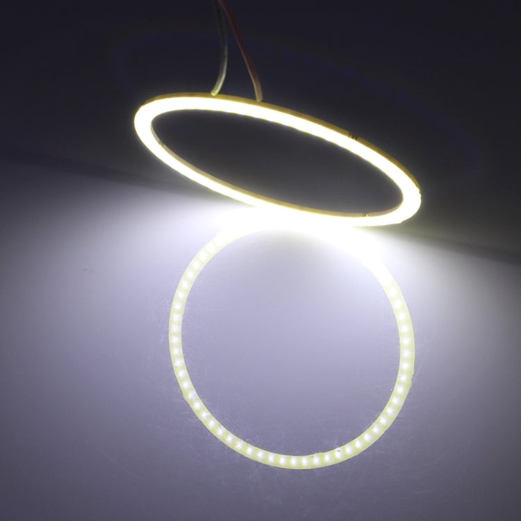 70mm white/yellow LED angel eye halo rings glowing with circular COB light strips