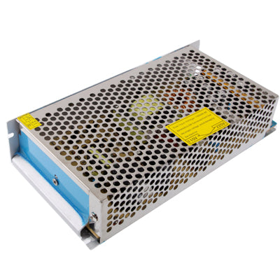 24V LED strip power supply angled view with perforated grille and side inputs