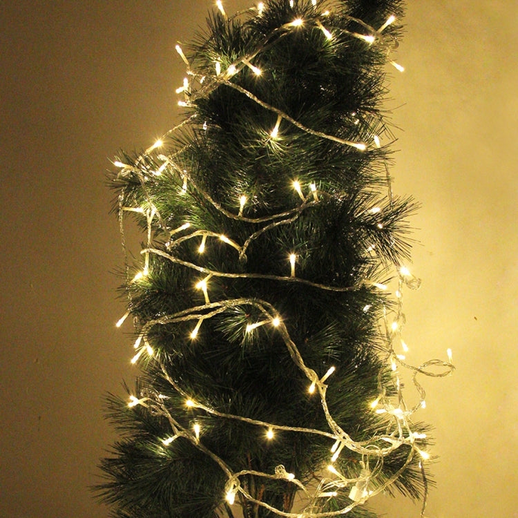 50-LED battery string lights on a decorated Christmas tree, warm white glow