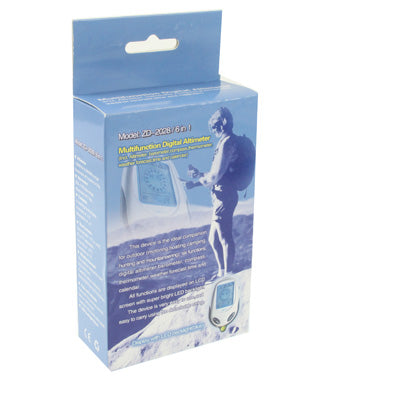 Multifunction digital outdoor device retail box with printed model and feature text