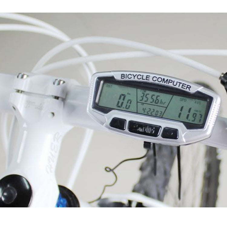 MANBUREN MS-602B bicycle computer mounted on bike frame with LCD readouts