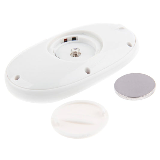 White waterproof pedometer base with mounting screw and separate round back cover