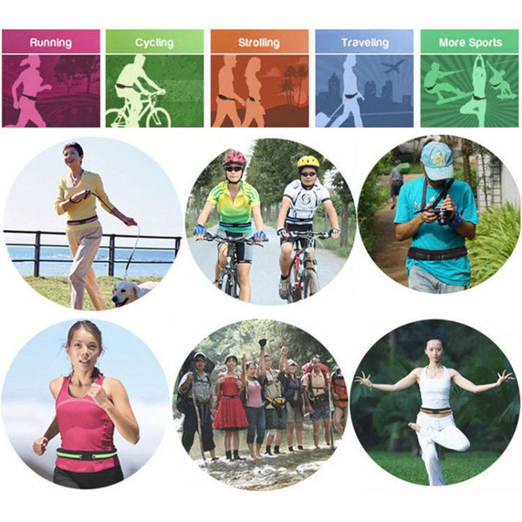 Sports activity collage showing running, cycling, strolling, and traveling photos.