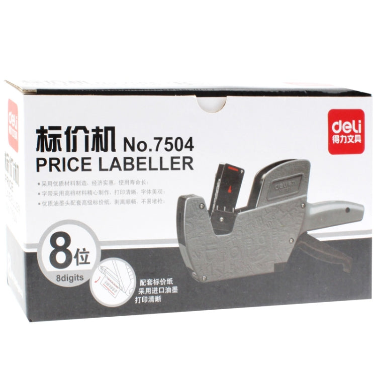 deli No.7504 price labeller box for 8-digit labels, grey