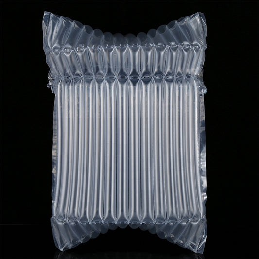Air cushion mailer bag, clear with blue tint, inflated column design with sealed edges