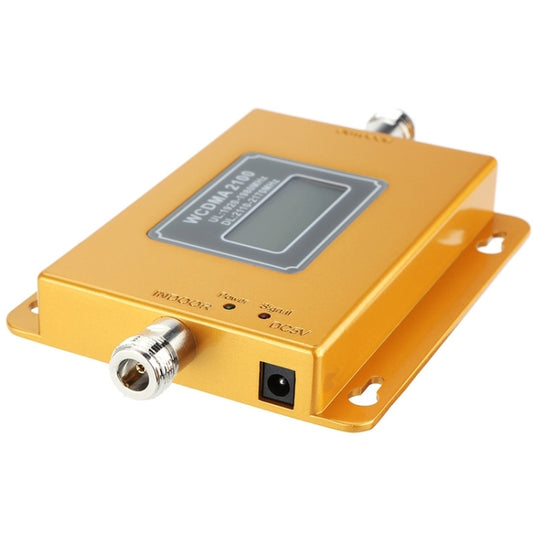 Gold WCDMA 2100MHz signal booster repeater with LCD screen and RF connectors