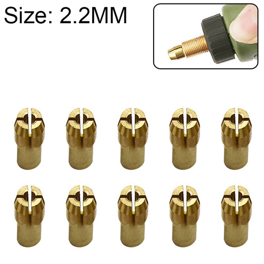 10 pack of 3-claw copper clamp nuts with 2.2mm bore, small cylindrical fittings