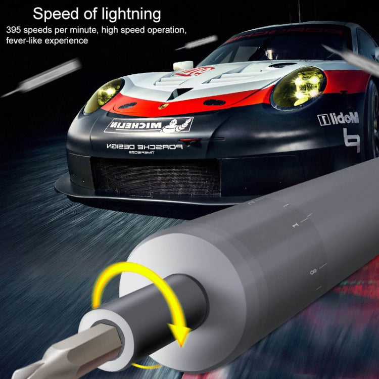 Cordless electric screwdriver driver tip and speed feature design