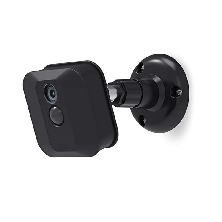 Black wall mount camera bracket with front plate and swivel arm mount