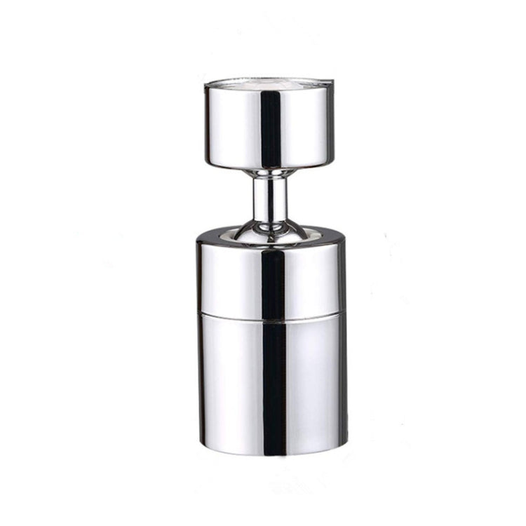 Two-function faucet spout bubbler adapter in polished chrome with top aerator