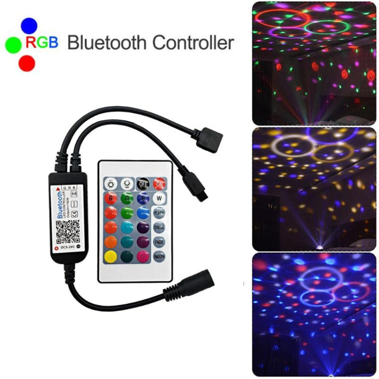Bluetooth LED RGB controller with button panel and attached black cables