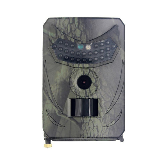Camouflage trail security camera with front IR sensor array and lens window