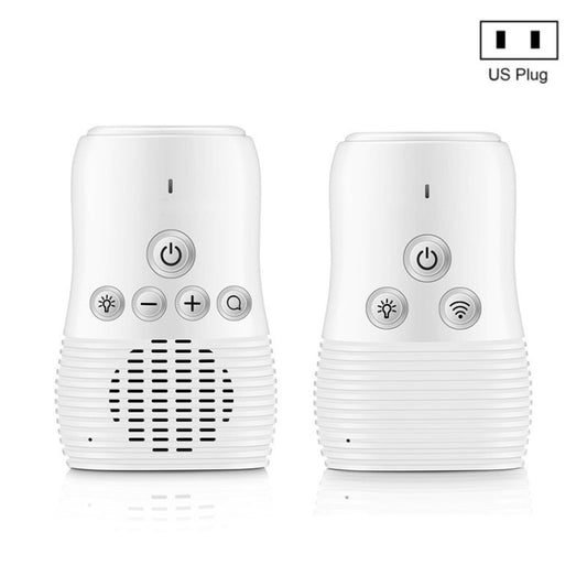 White wireless two-way audio baby monitor intercom unit, front controls and speaker grille