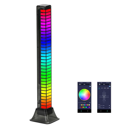 RGB music rhythm light tower with rainbow LED columns and black base stand